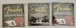 3 FENDER 7350-M STAINLESS STEEL ROUNDWOUND STAINLESS BASS 45-105 NEW OLD STOCK
