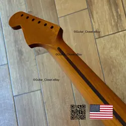 UNFINISHED ROASTED MAPLE STRAT NECK STRATOCASTER FITS WARMOTH & FENDER SM02K