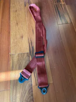 (2) D'ADDARIO RED BLACK NYLON GUITAR STRAP AUTO LOCK FOR FENDER STRAT TELECASTER