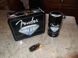 VINTAGE FENDER 60TH ANNIVERSARY NUMBERED LUNCH BOX COMPLETE WITH GUITAR PICKS