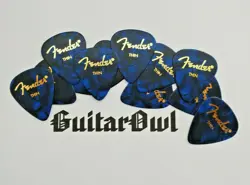FENDER THIN GUITAR PICKS BLUE MOTO 351 CELLULOID 24 PICKS 2 DOZEN