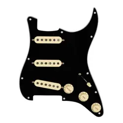 PICKGUARD BLACK FENDER PRE-CABLé SSS 11H FOR STRAT, MICROS VINTAGE NOISELESS