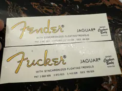 2PCS FENDER JAGUAR CUSTOM BODY GUITAR BASS WATERSLIDE TRANSFER HEADSTOCK DECALS