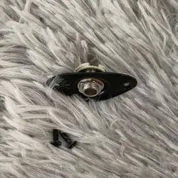 GUITAR OUTPUT JACK PLATE FOR FENDER STRATOCASTER STRAT STYLE BLACK PART&SCREWS