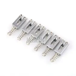 MUSICLILY 6PCS CHROME TREMOLO BRIDGE SADDLE FOR FENDER ST ELECTRIC GUITAR PARTS