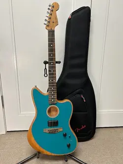 FENDER AMERICAN ACOUSTASONIC JAZZMASTER ACOUSTIC/ELECTRIC GUITAR OCEAN TURQUOISE