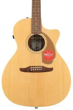 FENDER NEWPORTER PLAYER ACOUSTIC-ELECTRIC GUITAR - NATURAL SAPELE