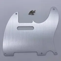 5 HOLE TELE GUITAR PICKGUARD SILVER ALUMINUM ANODIZED FOR FENDER TELECASTER