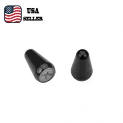 2 PCS ST PICKUP SWITCH TIP KNOB USA SIZE CAP FOR AMERICAN FENDER STRAT BLACK