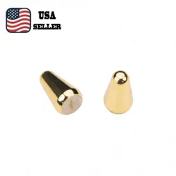 2 PCS ST PICKUP SWITCH TIP KNOB USA SIZE CAP FOR AMERICAN FENDER STRAT GOLD