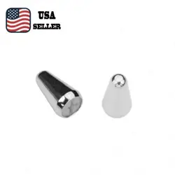 2 PCS ST PICKUP SWITCH TIP KNOB USA SIZE CAP FOR AMERICAN FENDER STRAT CHROME