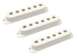 WHITE PLASTIC SINGLE COIL PICKUP COVERS FOR FENDER STRATOCASTER STRAT ELECTRI...