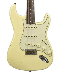 FENDER CUSTOM SHOP 63 STRAT JOURNEYMAN RELIC W/ROSEWOOD NECK IN VINTAGE WHITE