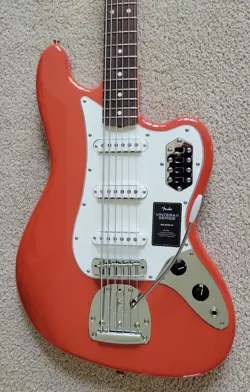 FENDER VINTERA II '60S BASS VI ELECTRIC GUITAR, FIESTA RED, FENDER GIG BAG