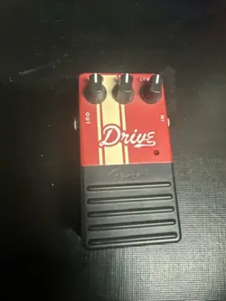 RED FENDER DRIVE OVERDRIVE GUITAR EFFECTS PEDAL UNTESTED
