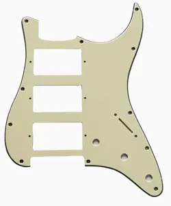 3 PLY VINTAGE YELLOW FITS FENDER US 11 SCREWS STRATOCASTER HHH GUITAR PICKGUARD