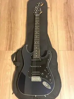 FENDER JAPAN AERODYNE STRATOCASTER ELECTRIC GUITAR GUN METAL BLUE WITH SOFT CASE
