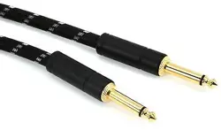 FENDER DELUXE SERIES INSTRUMENT CABLE - 10' STRAIGHT-STRAIGHT, BLACK TWEED