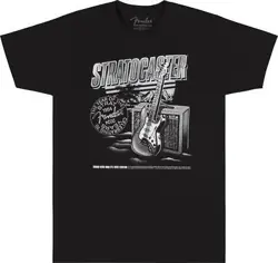 FENDER 70TH ANNIVERSARY STRATOCASTER T-SHIRT - BLACK, XX-LARGE