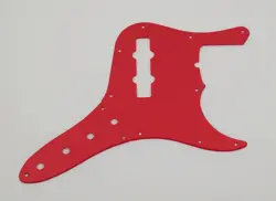 RED ACRYLIC PICKGUARD & CONTROL PLATE FOR US FENDER 22 FRETS DELUXE JAZZ BASS