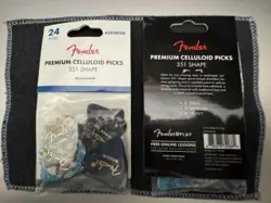 FENDER 351 PREMIUM CELLULOID GUITAR PICKS 24 VARIETY PACK (THIN, MED AND HEAVY)