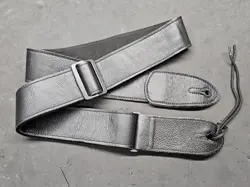 FENDER BLACK LEATHER STRAP FOR USA AMERICAN DELUXE / ELITE STRAT TELE GUITAR