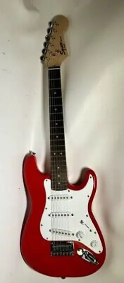 FENDER RED SQUIER MINI RIGHT-HANDED 6-STRING ELECTRIC GUITAR! (WMP008425)