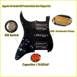 HSH LEFT-HANDED PREWIRED LOADED STRAT PICKGUARD SET WITH KILL SWITH FOR FENDER