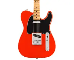 USED FENDER PLAYER II TELECASTER - CORAL RED W/MAPLE FB