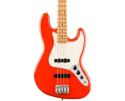 USED FENDER PLAYER II JAZZ BASS - CORAL RED W/MAPLE FB