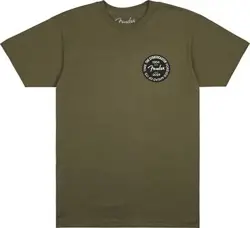 FENDER 70TH ANNIVERSARY STRATOCASTER T-SHIRT - OLIVE, LARGE