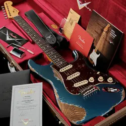 FENDER CS MB 1963 STRATOCASTER HEAVY RELIC FADED AGED LAKE PLACID BLUE  CZ576924