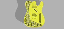 3D PRINTED FENDER TELECASTER GUITAR BODY, CUSTOM DESIGN, FLOWER OF LIFE PATTERN