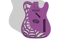 3D PRINTED FENDER TELECASTER GUITAR BODY, CUSTOM DESIGN, SPIDERWEB PATTERN