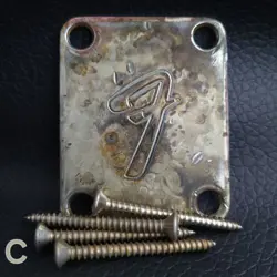 FENDER VINTAGE F NECK PLATE 0991448100 STRATOCASTER TELECASTER *AGED RELIC (C)