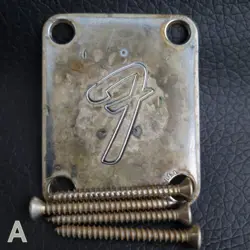 FENDER VINTAGE F NECK PLATE 0991448100 STRATOCASTER TELECASTER *AGED RELIC (A)