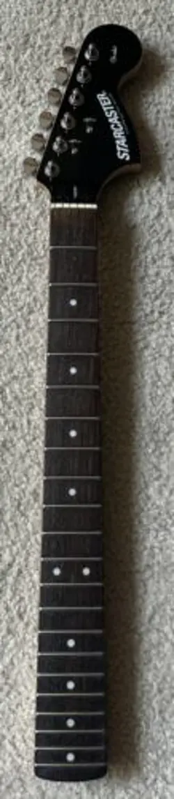 2006 FENDER STARCASTER STRATOCASTER ROSEWOOD NECK W/ BLACK HIGH GLOSS HEADSTOCK