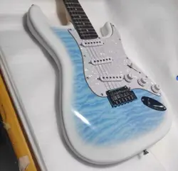 FENDER AMERICAN PROFESSIONAL STRATOCASTER ELECTRIC GUITAR BLUE WHITE TIGER