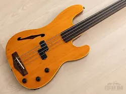 1991 FENDER PRECISION BASS FRETLESS PBAC-950FL SEMI-HOLLOW W/ LACE SENSOR, PIEZO