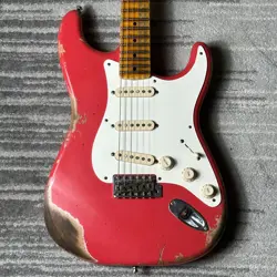 FENDER CUSTOM SHOP '56 1956 REISSUE STRATOCASTER HEAVY RELIC FIESTA RED