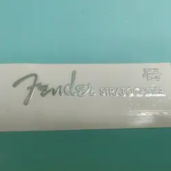 2PCS HEADSTOCK SELF-ADHESIVE METAL STICKER FOR FENDER STRATOCASTER GUITAR SILVER