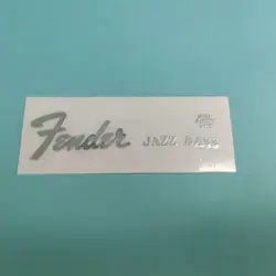 2PCS FENDER STRAT GUITAR JAZZ BASS HEADSTOCK SELF-ADHESIVE METAL STICKERS SILVER