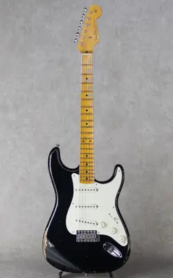 FENDER CUSTOM SHOP 1957 STRATOCASTER RELIC CC HARDWARE BLACK ELECTRIC GUITAR