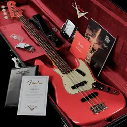 FENDER CUSTOM SHOP 1963 JAZZ BASS JOURNEYMAN RELIC AGED FIESTA RED S/N: CZ574695