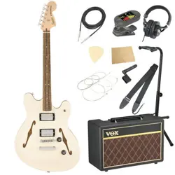 SQUIER BY FENDER AFFINITY SERIES STARCASTER DELUXE OLYMPIC WHITE WITH VOX AMPLIF
