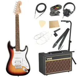 SQUIER BY FENDER AFFINITY SERIES STRATOCASTER JUNIOR 3-COLOR SUNBURST WITH VOX A