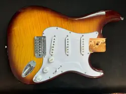 NEW ALDER HONEY BURST PHOTO FLAME LOADED ELECTRIC GUITAR BODY FOR FENDER STRAT