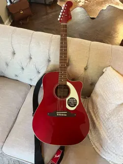 FENDER REDONDO PLAYER ACOUSTIC/ELECTRIC GUITAR - CANDY APPLE RED W/ WALNUT FB