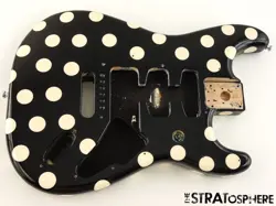 FENDER BUDDY GUY STRATOCASTER STRAT BODY GUITAR PARTS BLACK POLKA DOT.