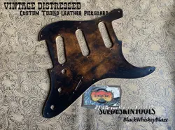 CUSTOM TOOLED LEATHER PICKGUARD FENDER STRATOCASTER 50S VINTAGE 8 HOLE SSS
